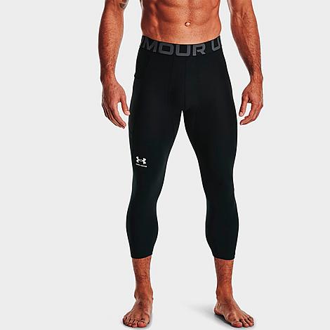 Under Armour Men's HeatGear Three-Quarter Training Leggings in Black/White Size: XS