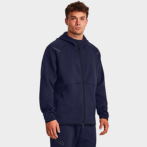 Under Armour Men's Unstoppable Fleece Full-Zip Hoodie in Midnight Navy/Black Size: XL