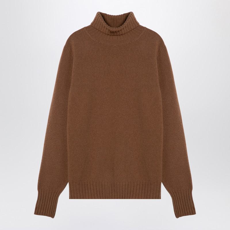 Drumohr Camel-Coloured Turtleneck Sweater In Wool