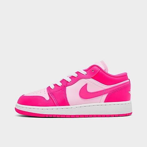 Jordan Big Kids Air Retro 1 Low Casual Shoes in Pink Foam/Hyper Pink/Summit White Size: 4