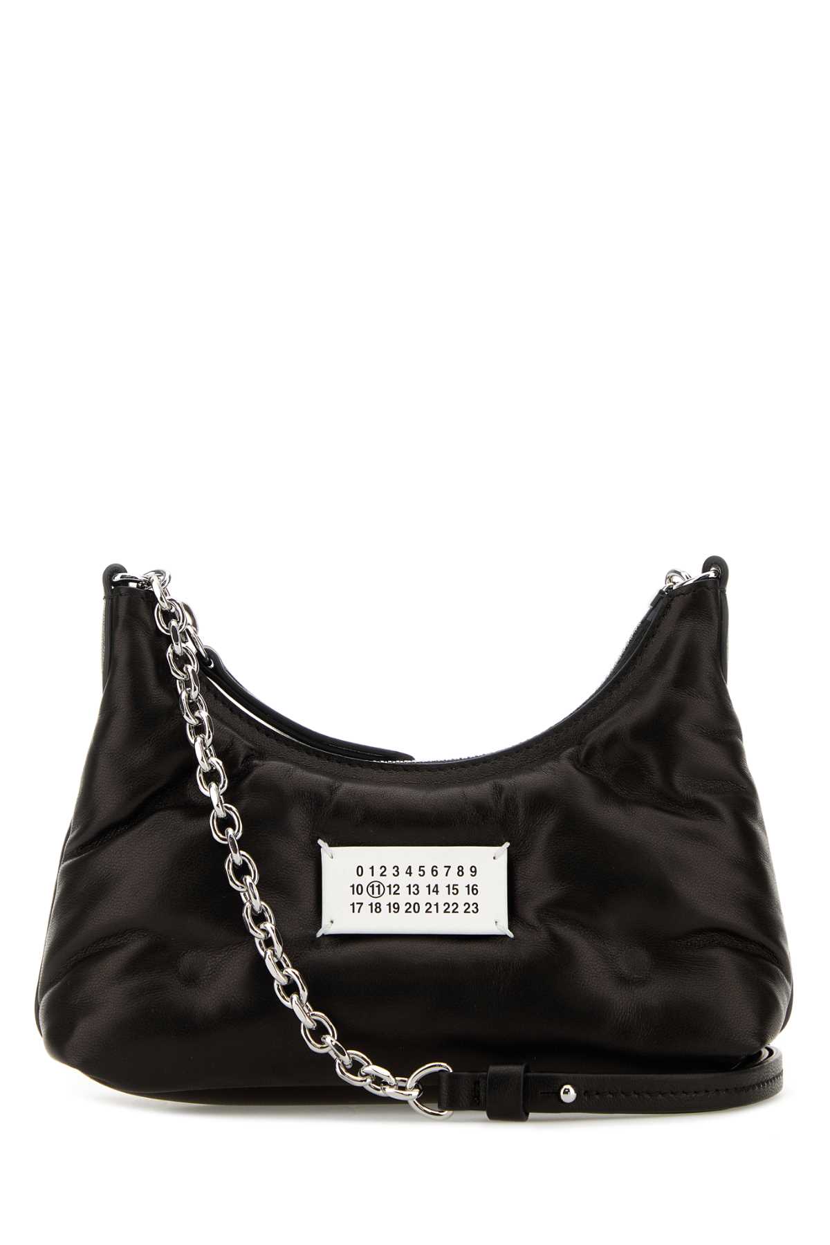 Maison Margiela Black Nappa Leather Micro Glam Slam Hobo Shoulder Bag