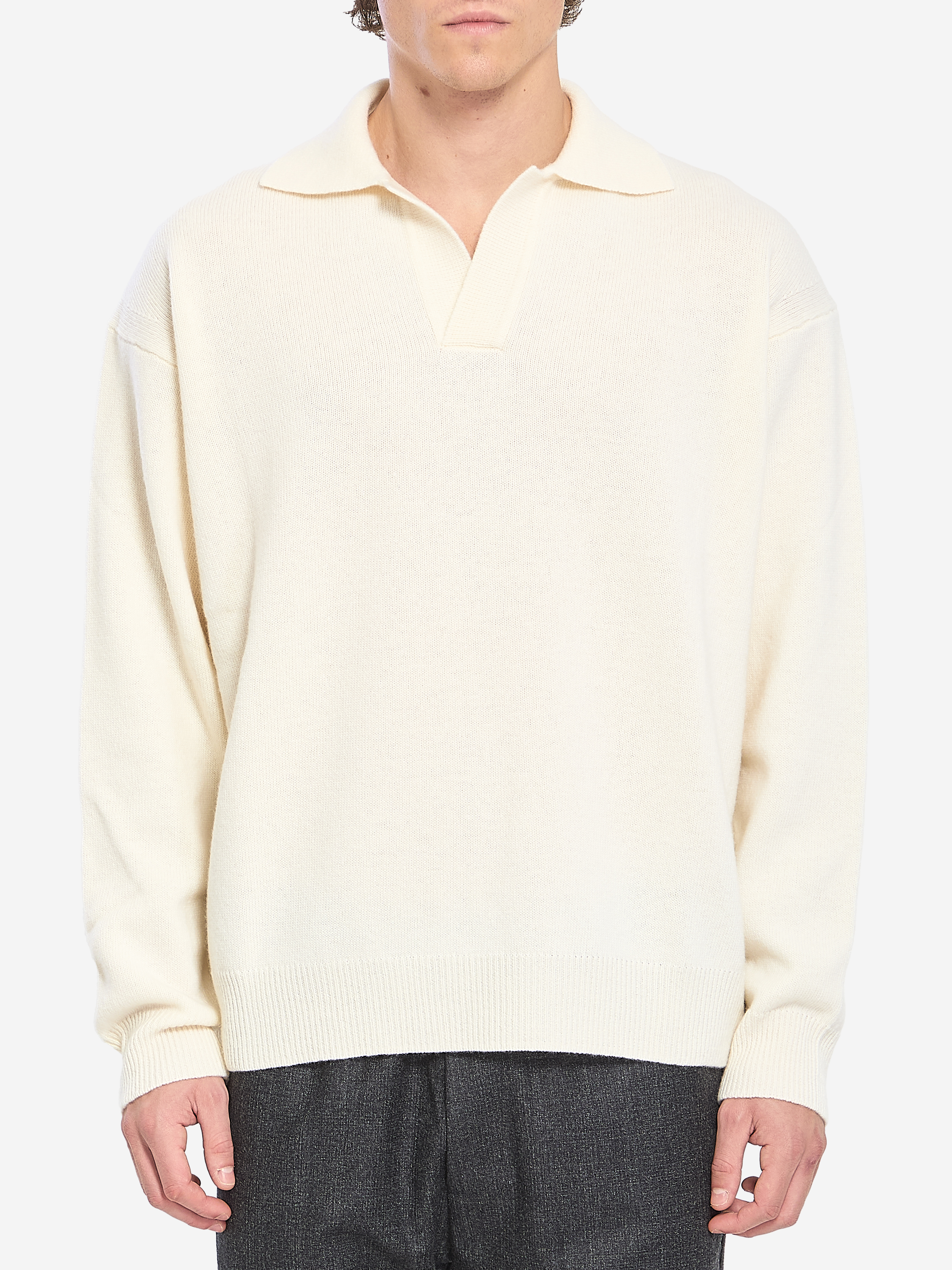 Wool and cashmere over polo