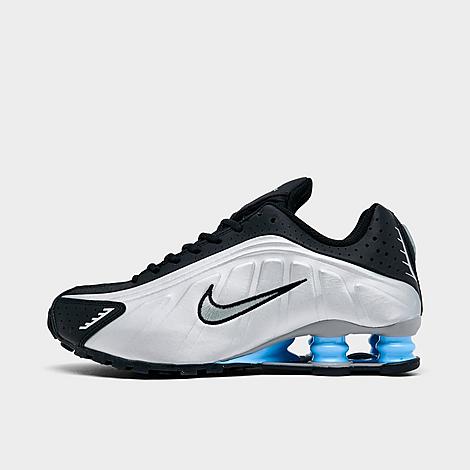 Nike Big Kids Shox R4 Casual Shoes in Metallic Silver/Metallic Silver/Black Size: 4.0