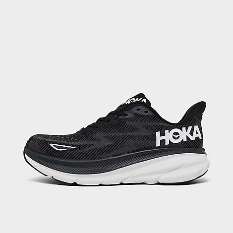 HOKA Women's Clifton 9 Running Shoes in Black/White Size: 6.5
