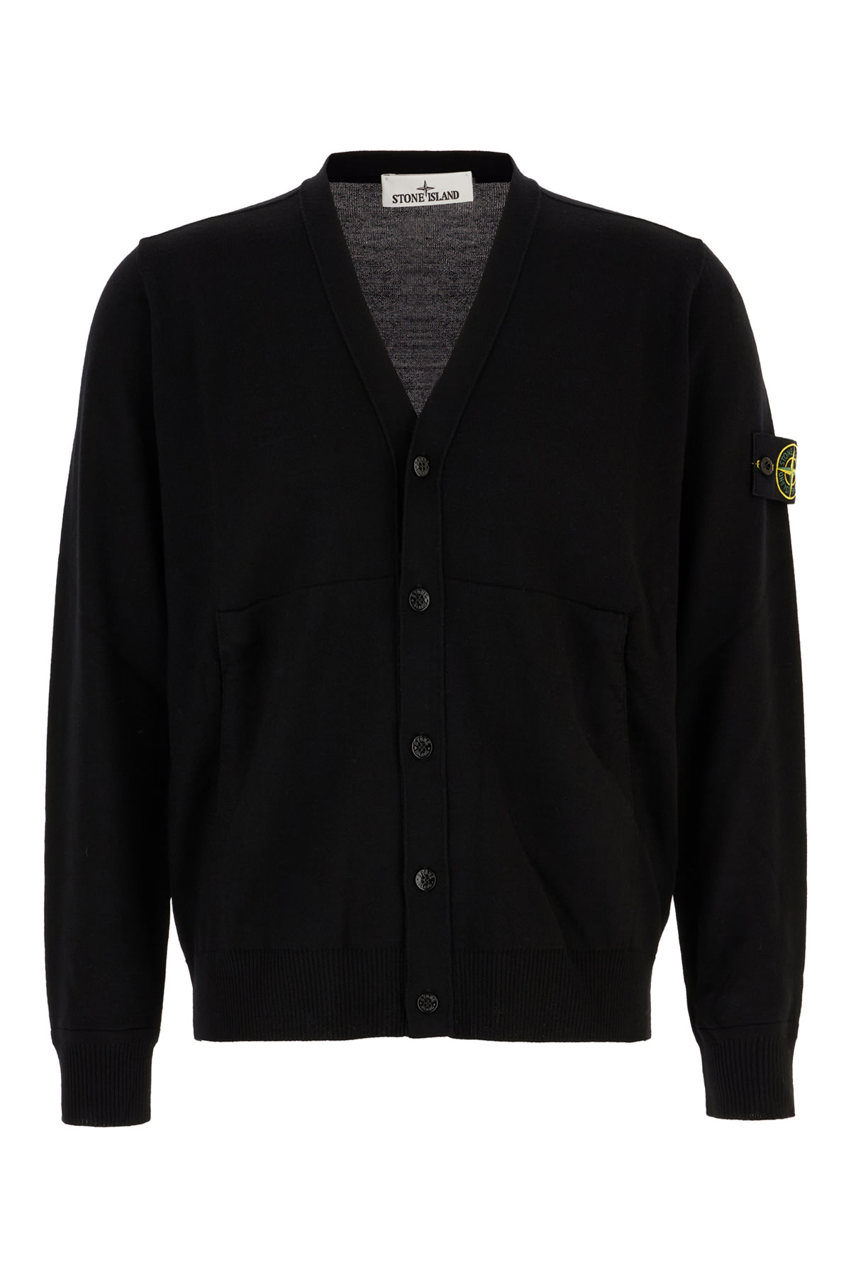 Stone Island Black Wool Cardigan