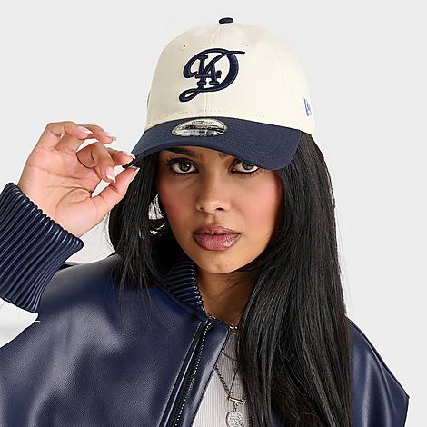 New Era Los Angeles Dodgers MLB 9TWENTY Strapback Hat in Off White/Navy
