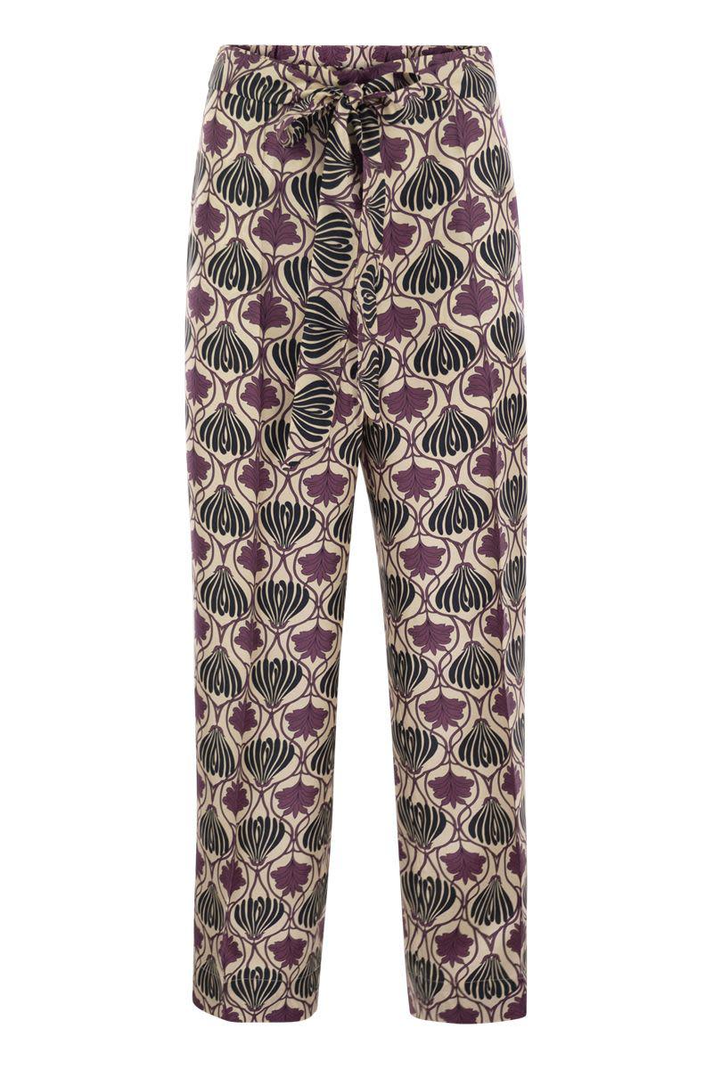 'S Max Mara Timec - Printed Silk Fluid Trousers