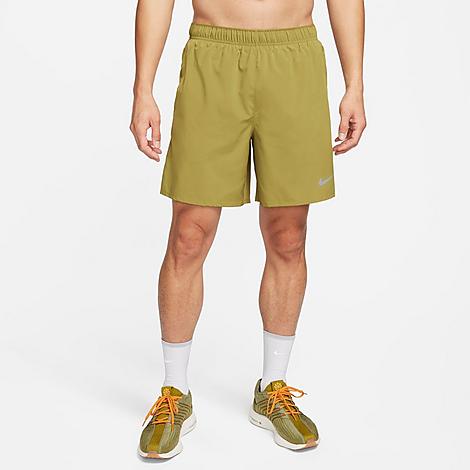 Nike Men's Dri-FIT Challenger Brief-Lined 7" Running Shorts in Pacific Moss/Pacific Moss/Black Size: Small