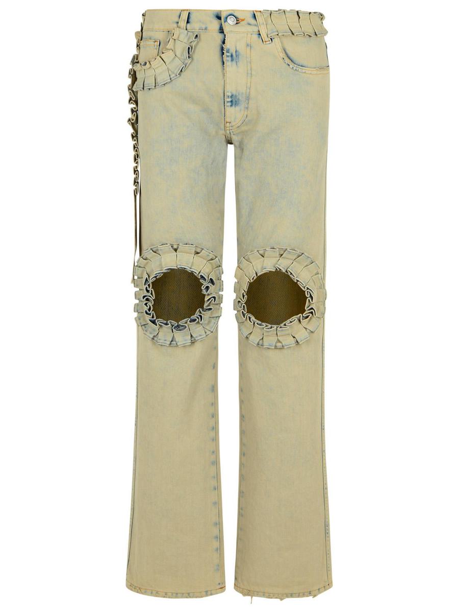 Coperni 'Ruffled' Grey Cotton Jeans