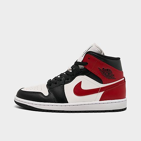 Jordan Women's Air Retro 1 Mid Casual Shoes in Sail/Gym Red/Off Noir Size: 5.0