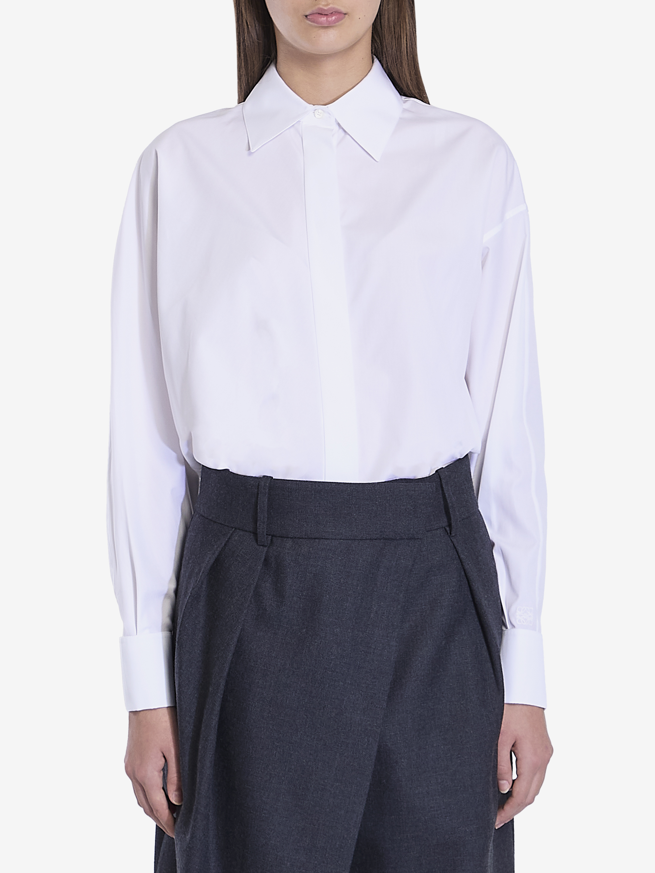 Draped shirt in cotton