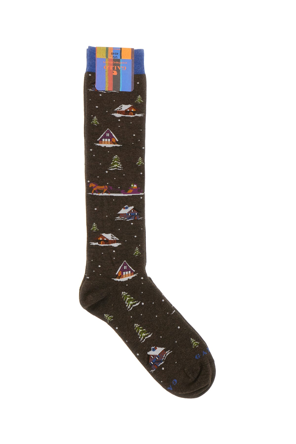 Gallo Embroidered Stretch Cotton Blend Socks