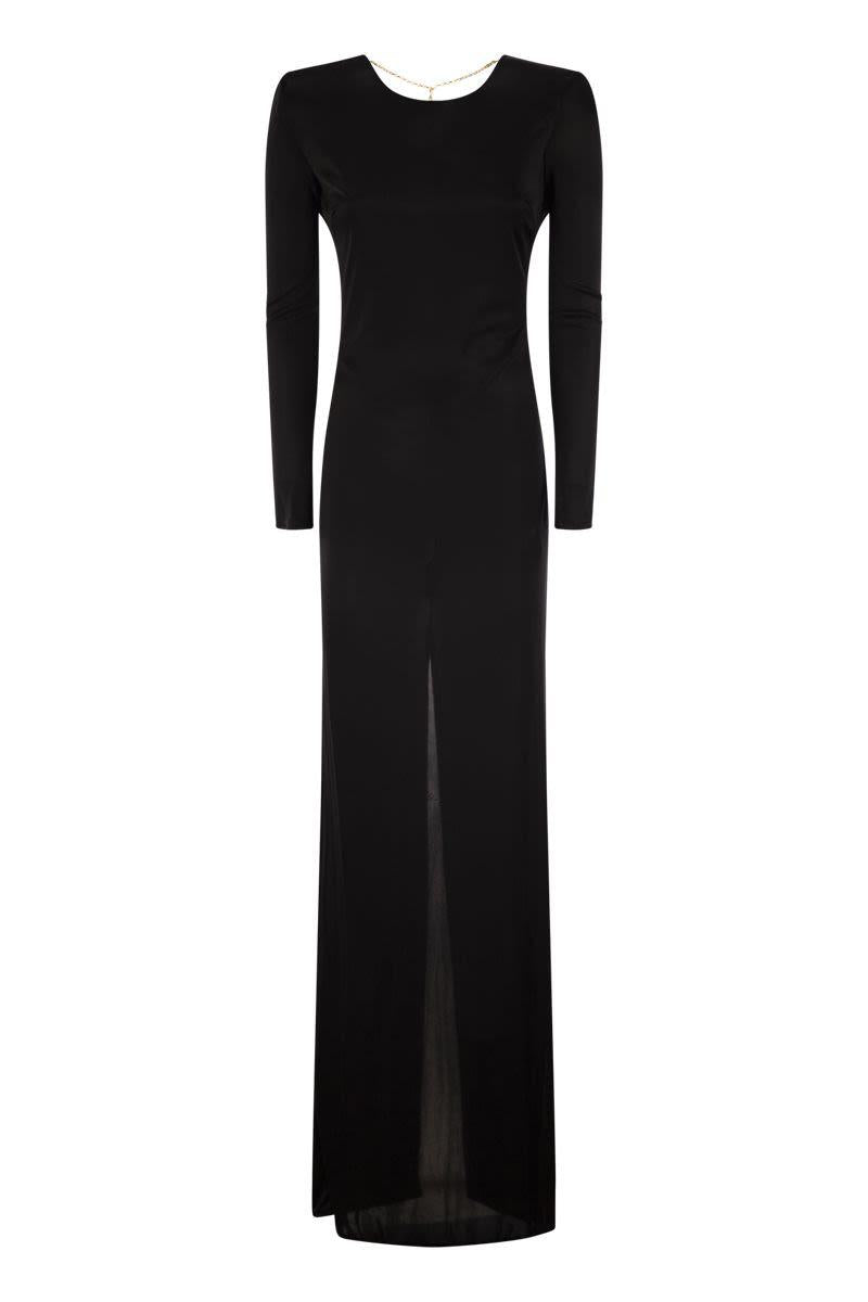Elisabetta Franchi Red Carpet Dress In Shiny Viscose Jersey
