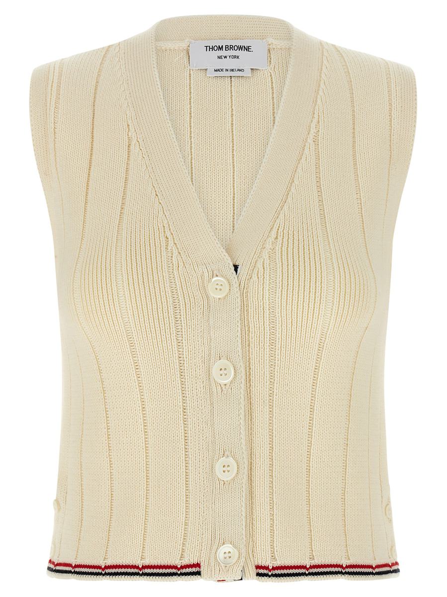 Thom Browne Rwb Intarsia Vest