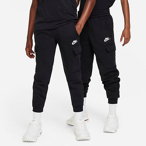 Nike Kids Sportswear Club Fleece Cargo Jogger Pants in Black/White Size: Small