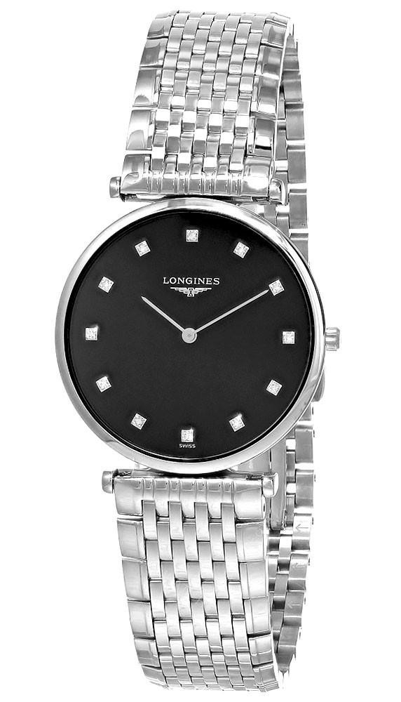 LONGINES La Grande Classique 33MM 12 Diamond Black Dial Unisex Watch L4.709.4.55.6 / L4709455C
