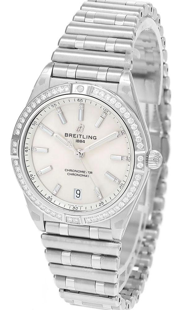 BREITLING Chronomat Automatic SS 36MM Diamond MOP Dial Women's Watch A10380591A1A1