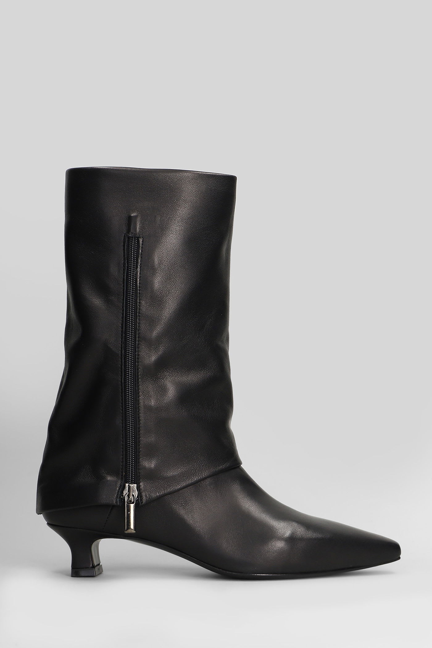 The Seller Low Heels Ankle Boots In Black Leather