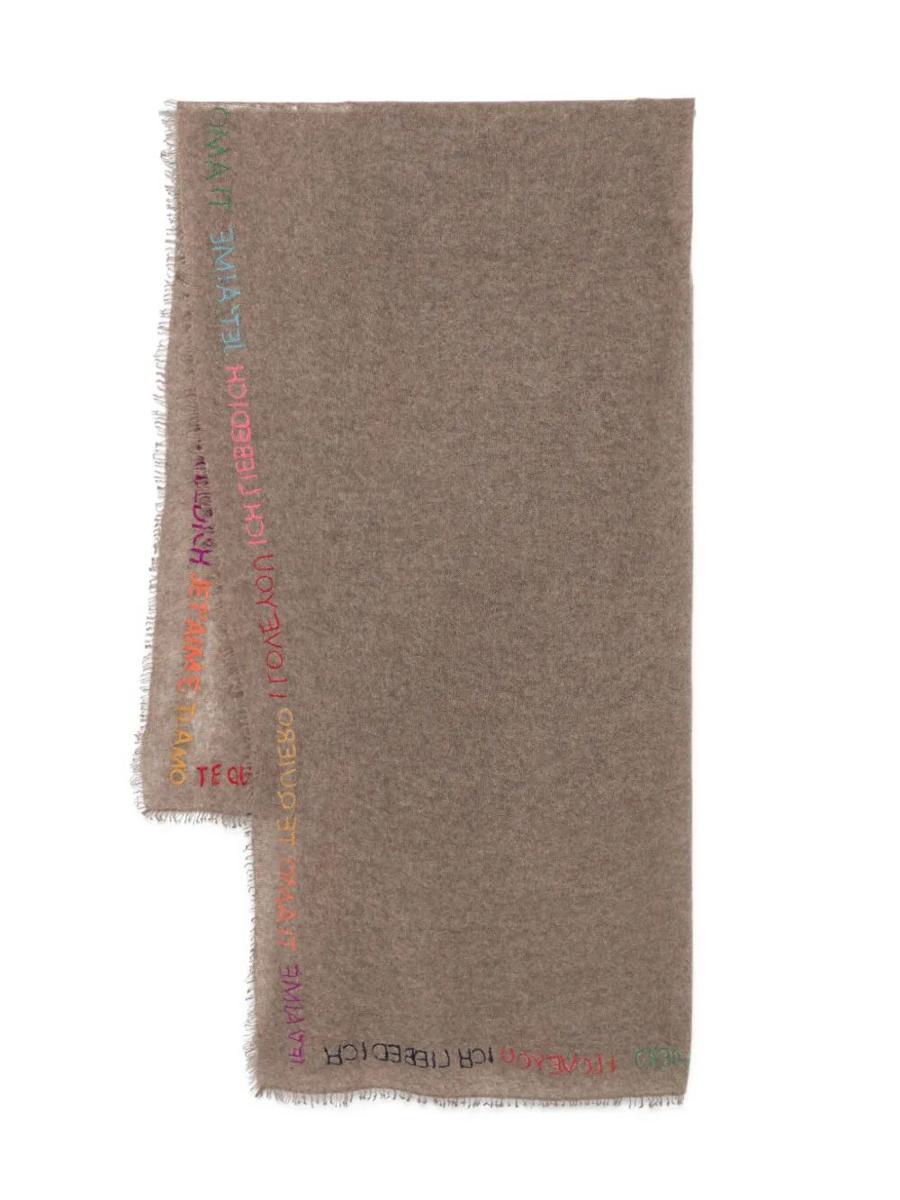 Faliero Sarti Te Quiero Embroidered Cashmere Scarf Accessories
