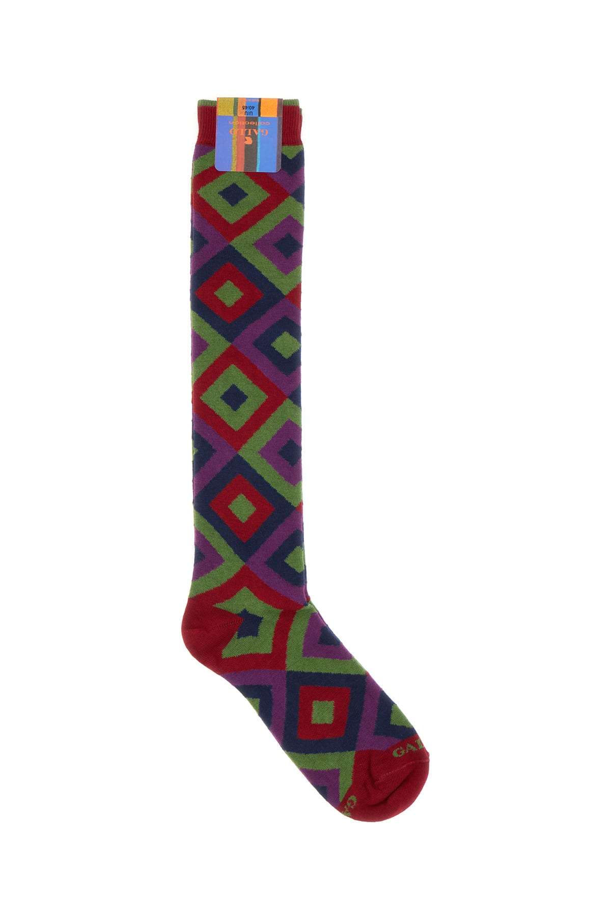 Gallo Embroidered Stretch Cotton Blend Socks