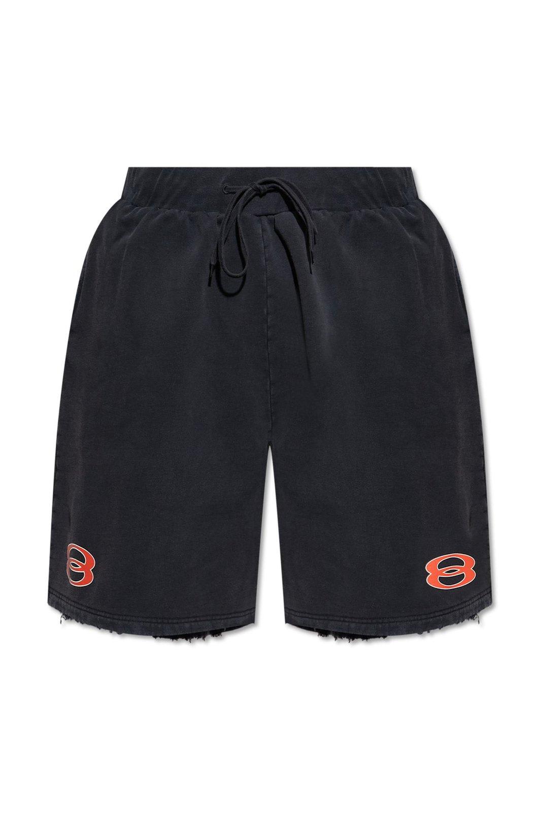 Balenciaga Vintage Effect Drawstring Shorts
