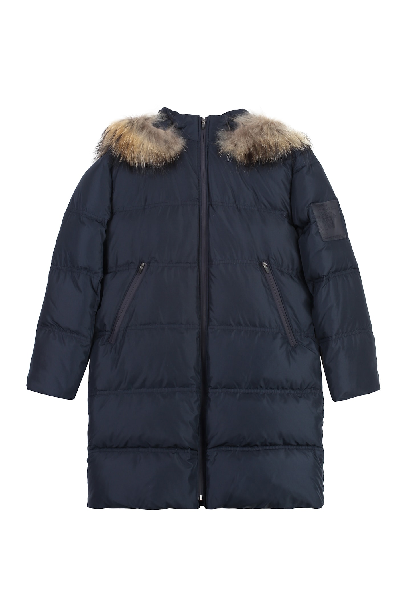 Young Versace Long Hooded Down Jacket