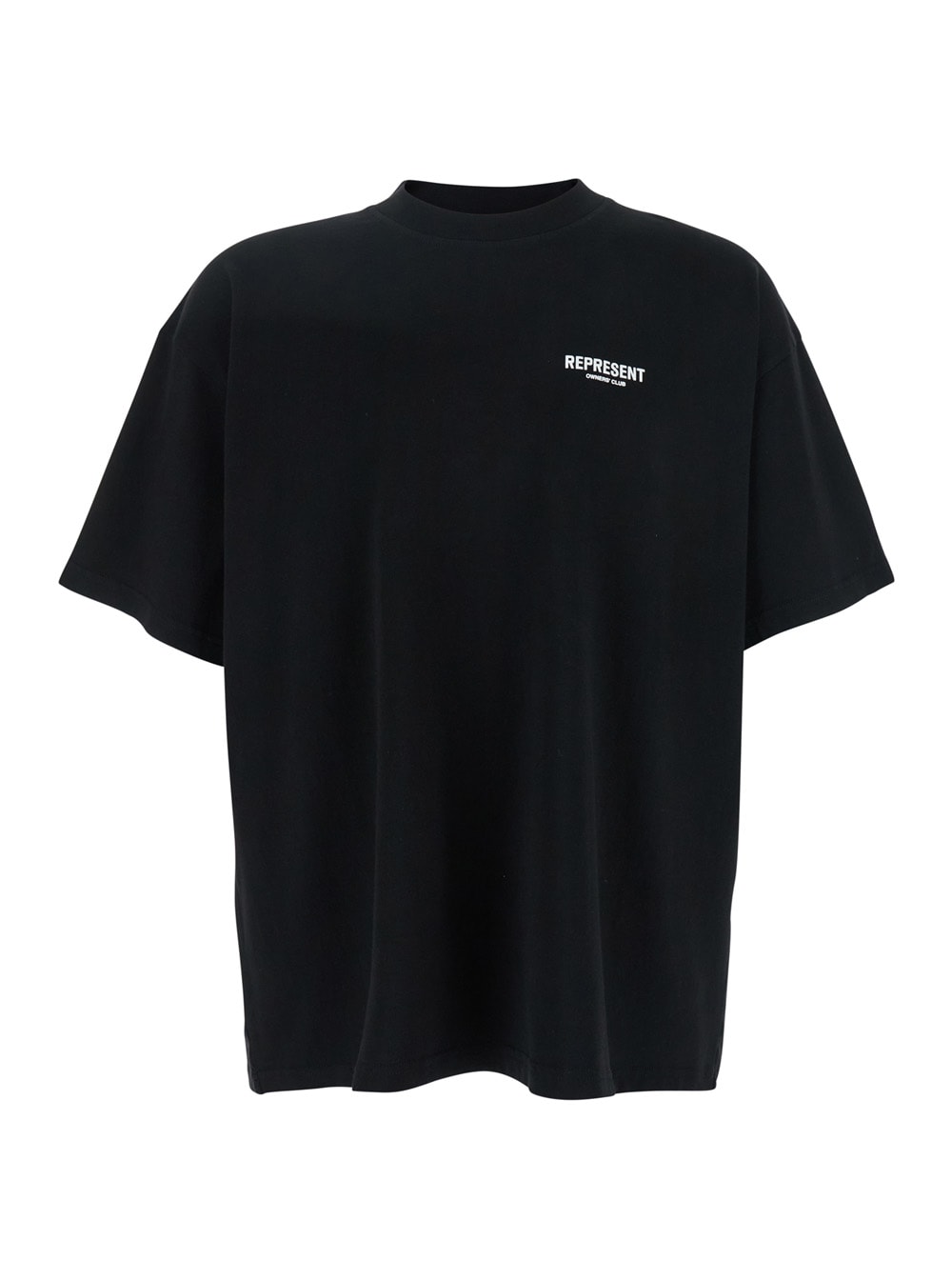 REPRESENT Black T-shirt With Logo On The Front And Maxi Logo On The Back In Cotton Man