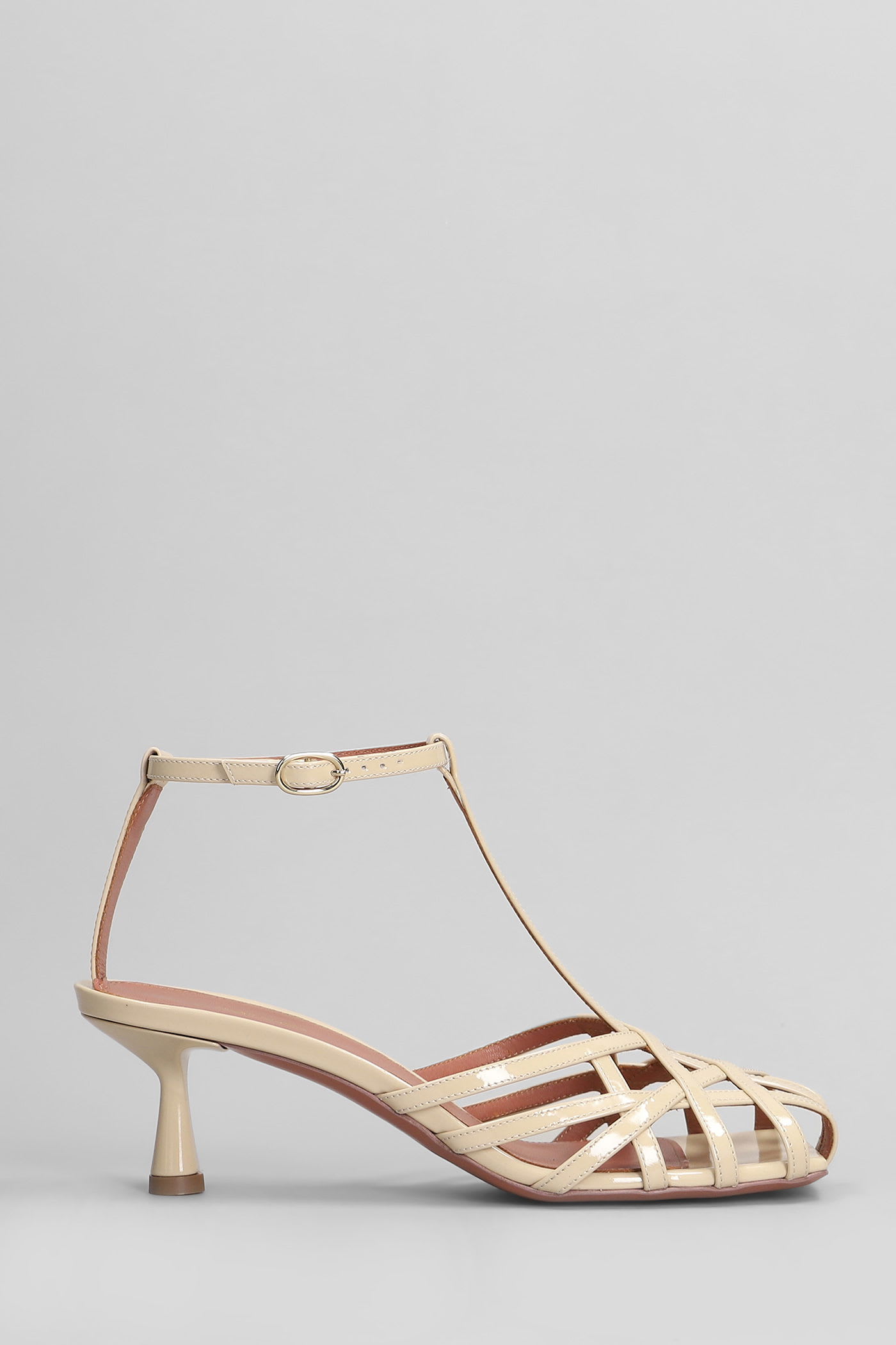Aldo Castagna Manila Sandals In Powder Patent Leather