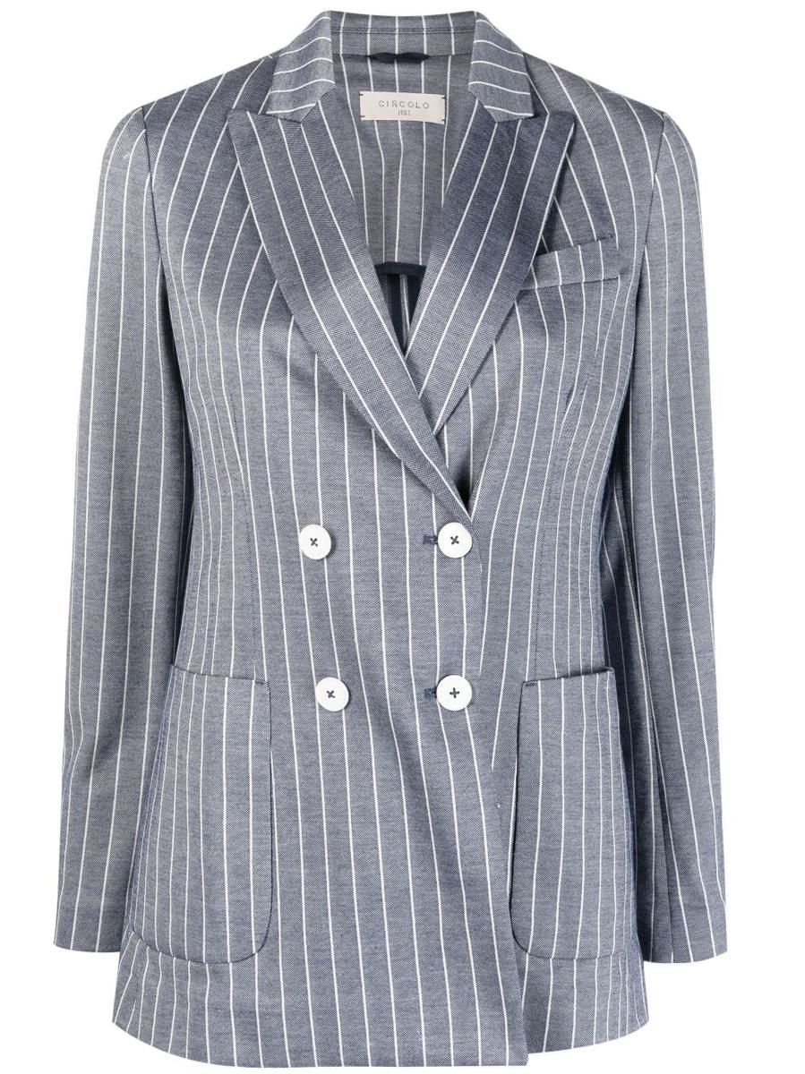 Circolo 1901 Striped Double-Breasted Jacket