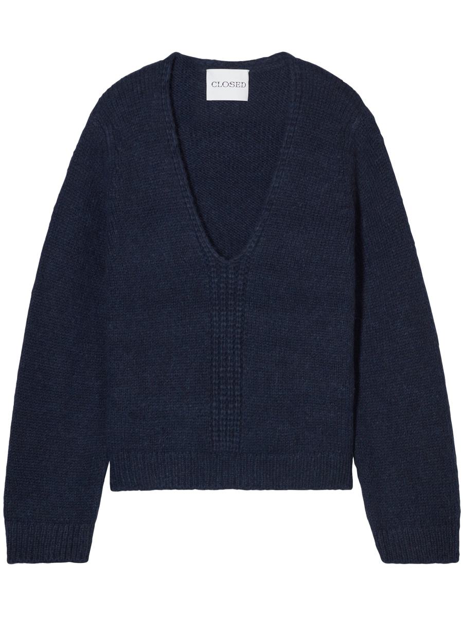 Closed V Neck Knit Clothing