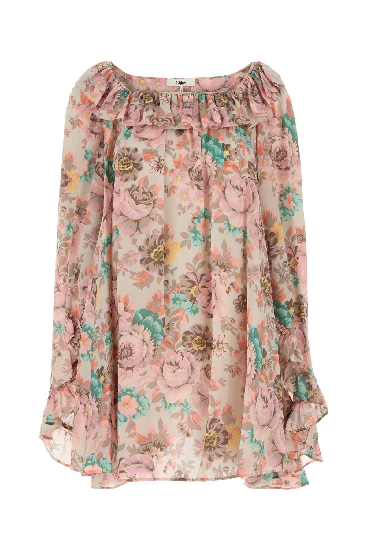 Chloé Printed Crepe Mini Dress
