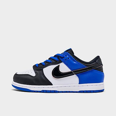 Nike Little Kids Dunk Low SE Casual Shoes in White/Racer Blue/Terra Blush Size: 2.5