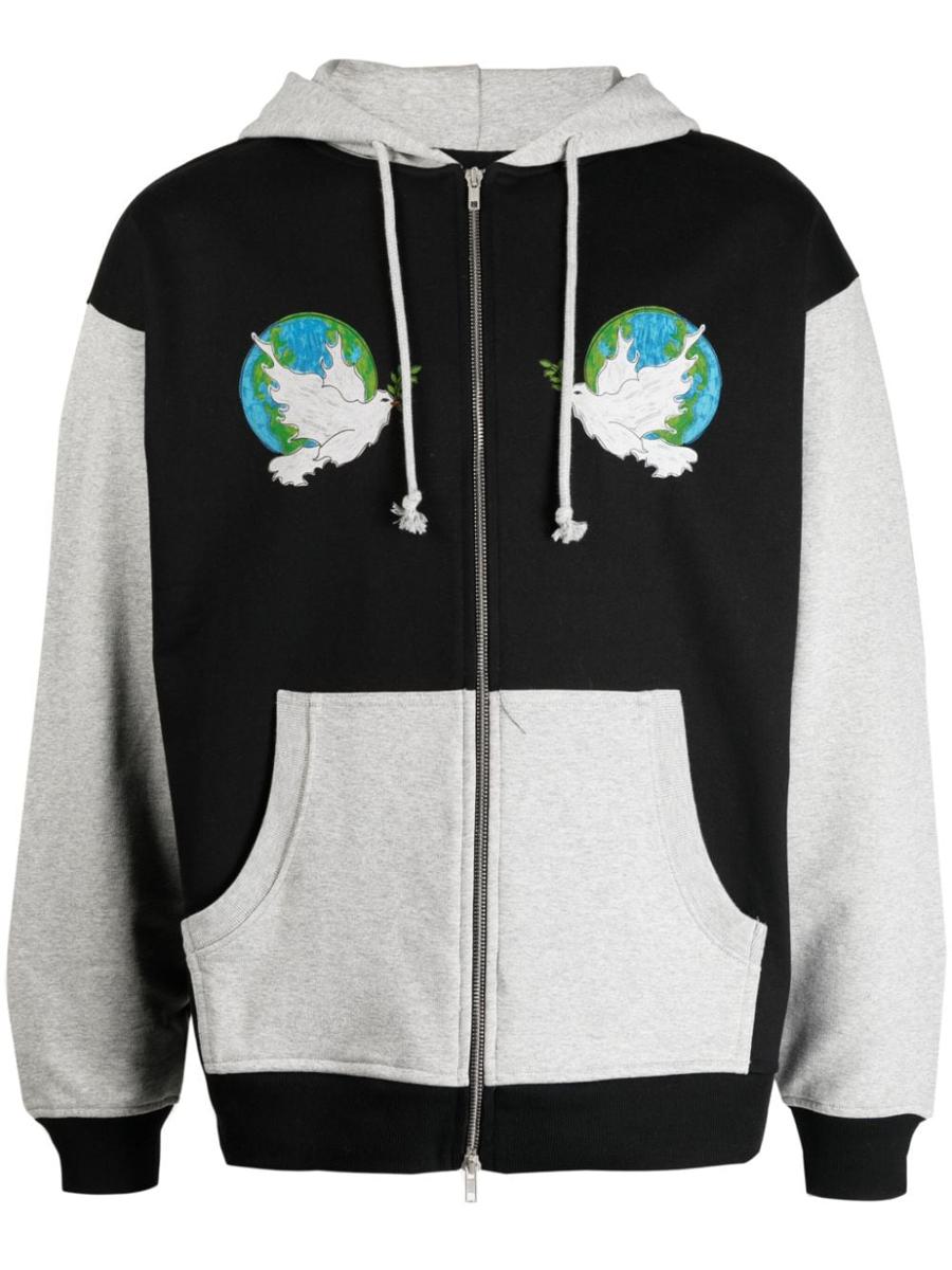 Rassvet Dove Peace Zipped Hoodie Knit Clothing