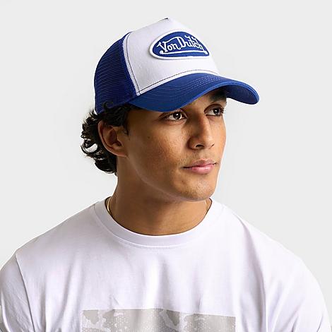 Von Dutch Staple Trucker Hat in White/Royal