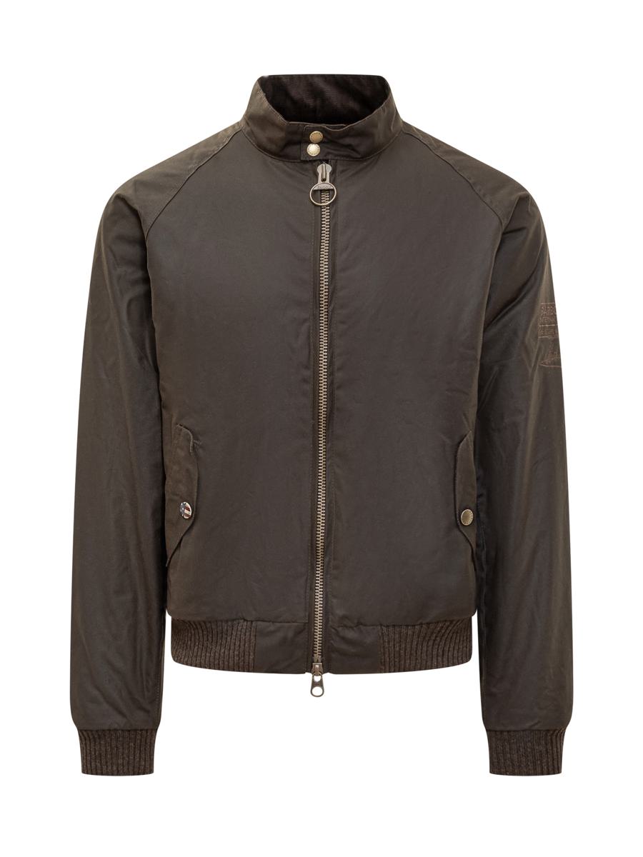 Barbour International Barbour Brown Waxed Bomber Jacket
