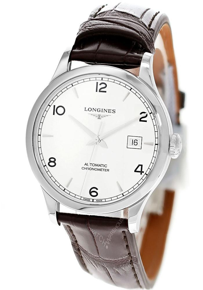 LONGINES Record Automatic 40MM Silver Dial Brown Leather Men's Watch L2.821.4.76.2 / L28214762