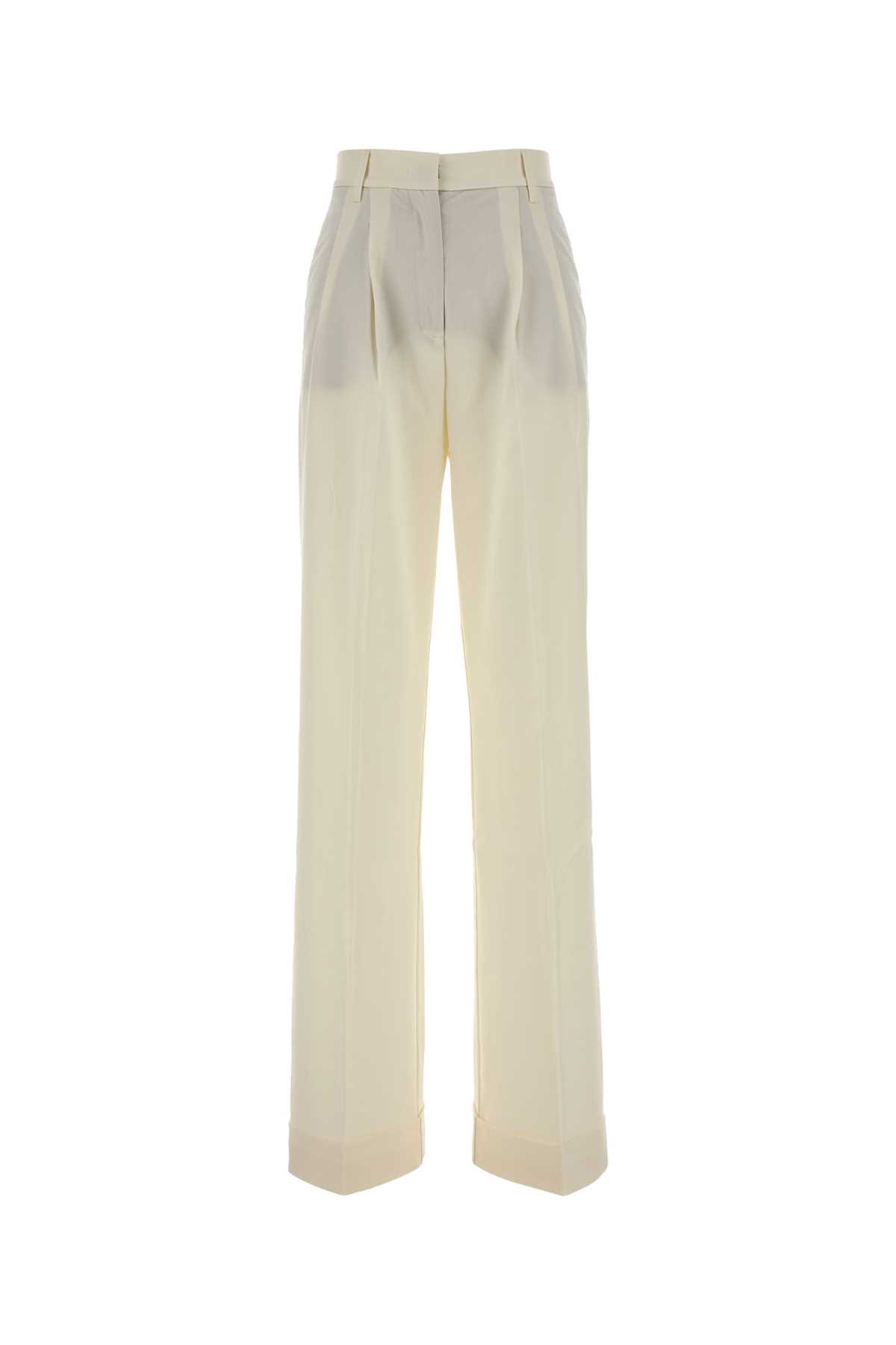 The Andamane Ivory Stretch Gabardine Palazzo Pant