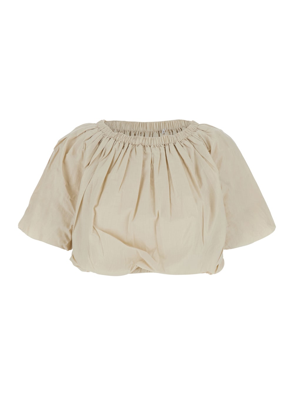 Isabel Marant bertille White Cropped Top With All-over Gathering In Cotton Woman