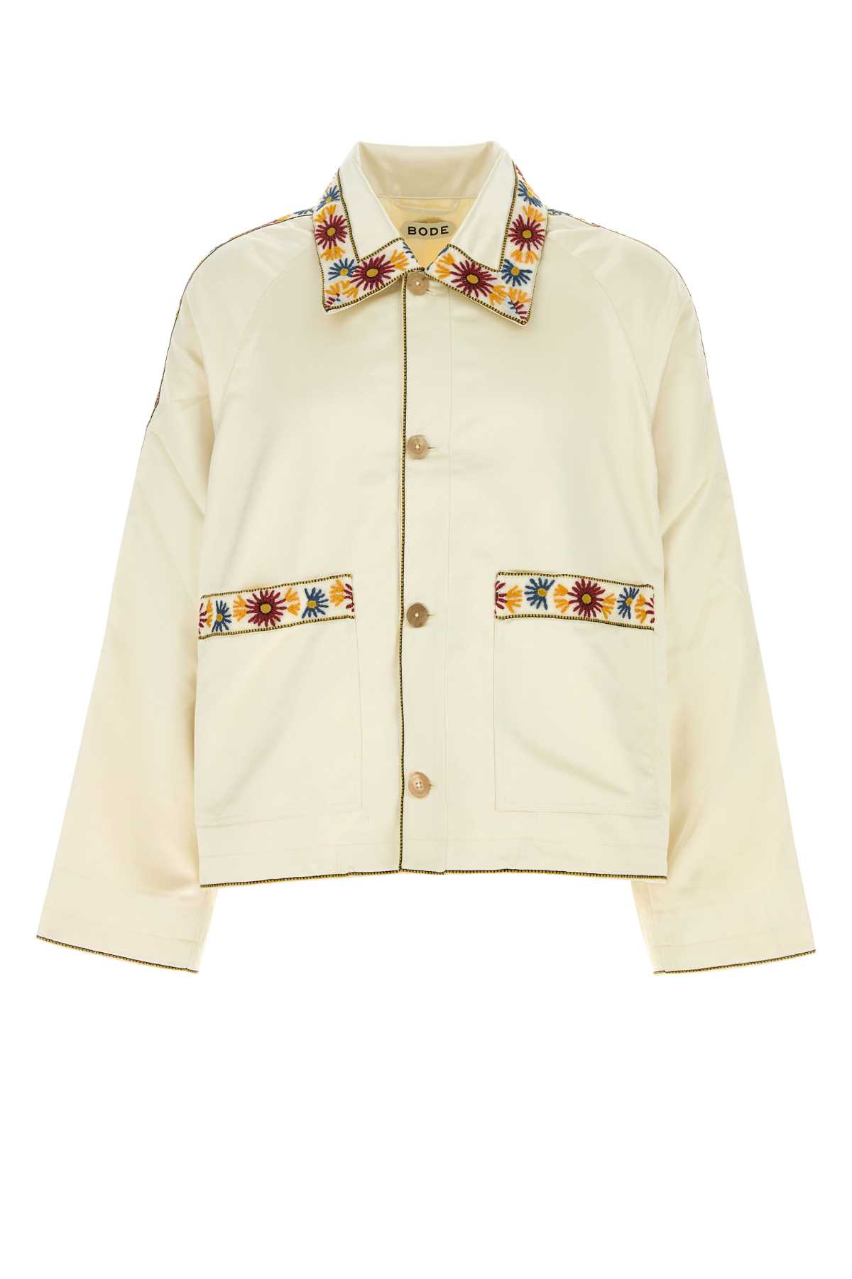 Bode Ivory Satin Candyfloss Jacket