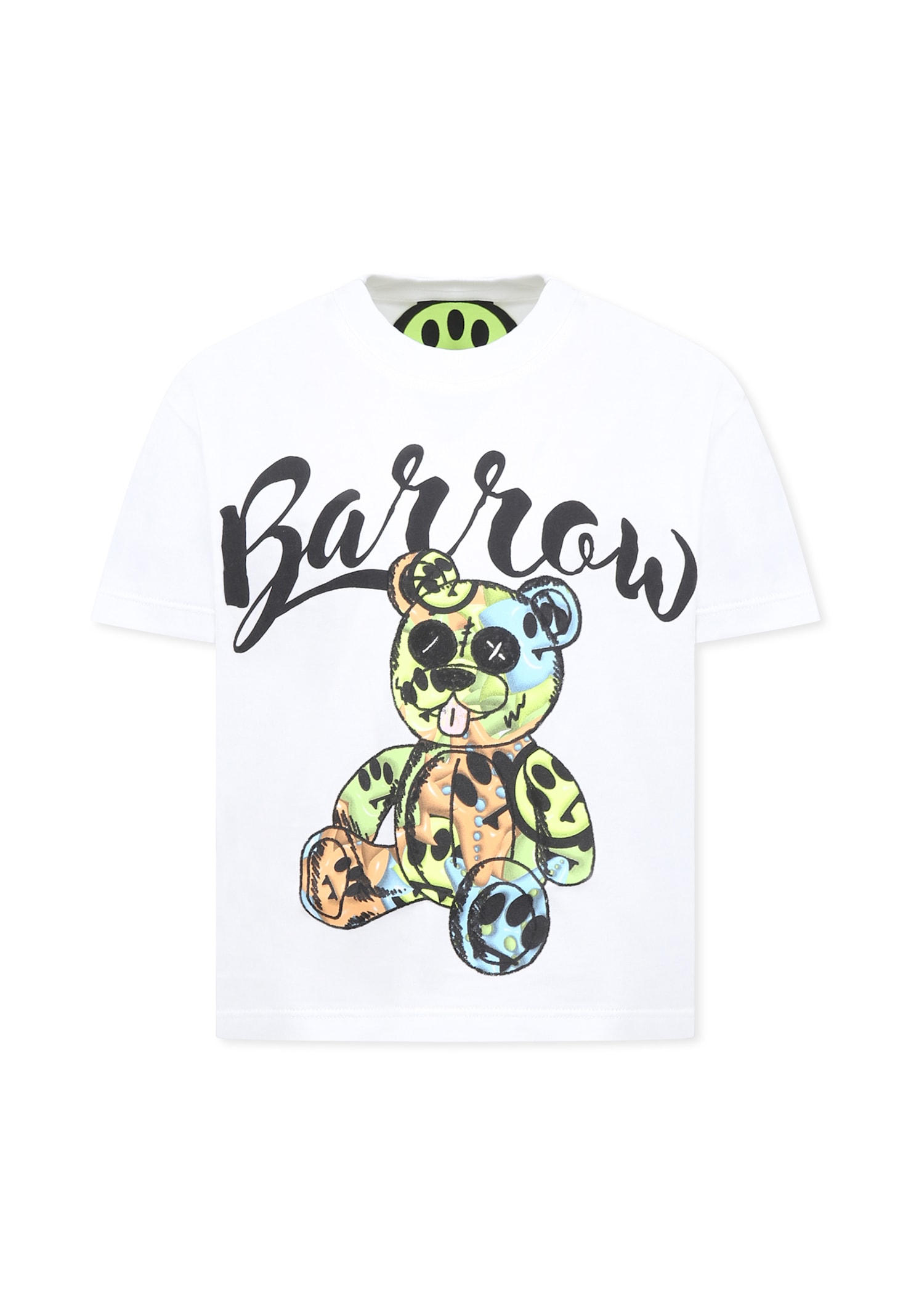 Barrow White T-shirt For Kids With Bear Print