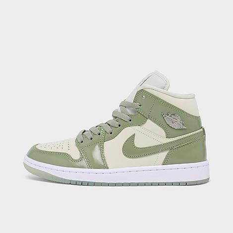 Jordan Women's Air 1 Mid SE Casual Shoes in Sea Glass/Metallic Silver/White Size: 6.0