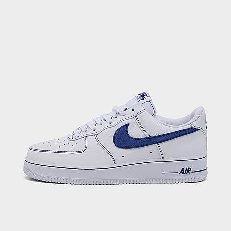 Nike Men's Air Force 1 '07 LV8 Casual Shoes in White/Deep Royal Blue Size: 7.5