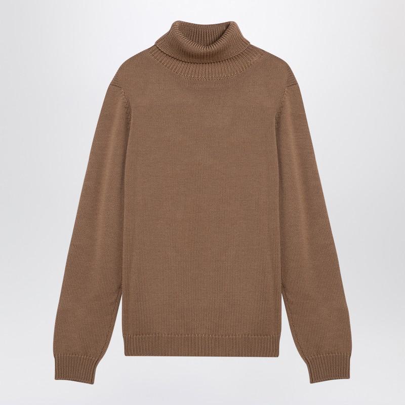 Roberto Collina Camel Turtleneck Pullover