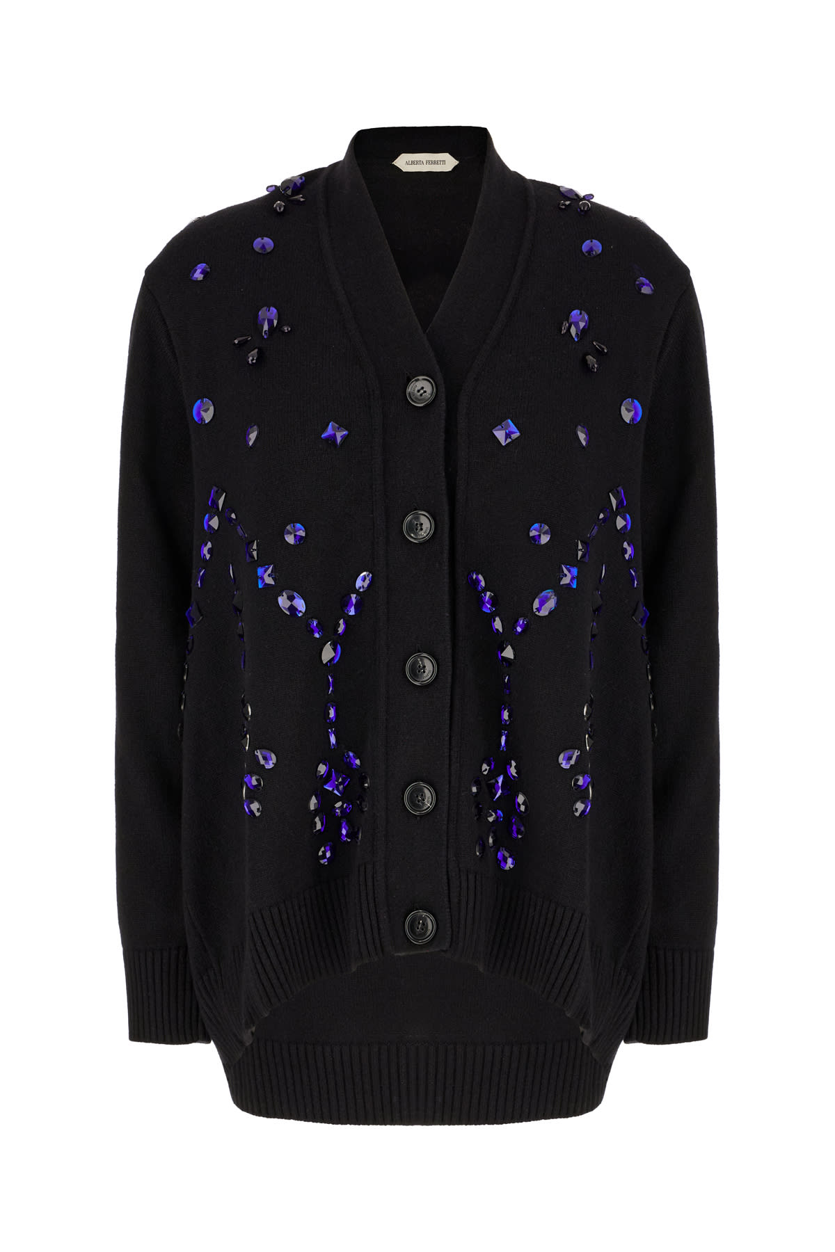 Alberta Ferretti 黑色羊毛混纺开衫