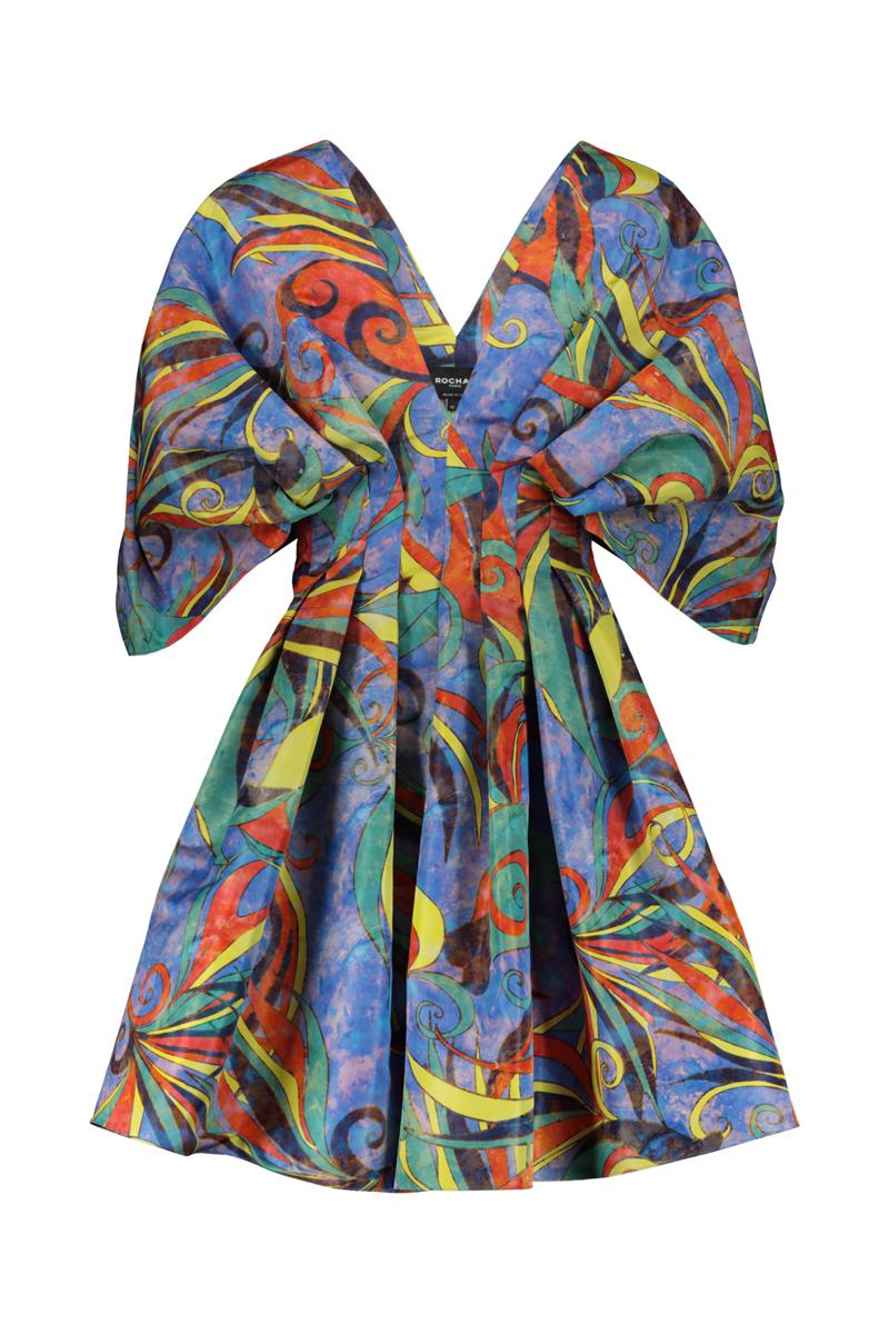 Rochas Mini Dress In Printed Double Taffeta Clothing