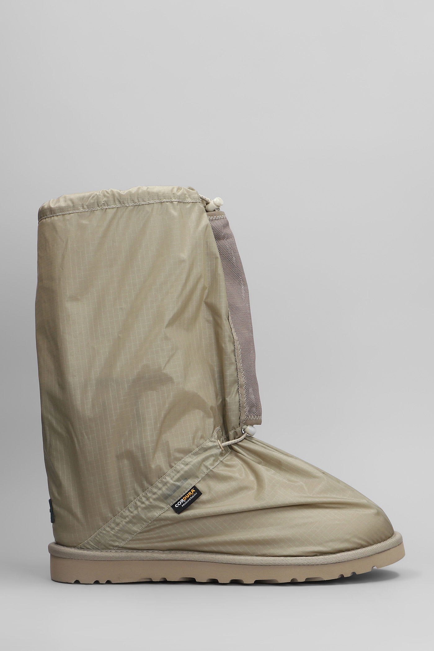 UGG Classic Mini Low Heels Boots In Green Nylon