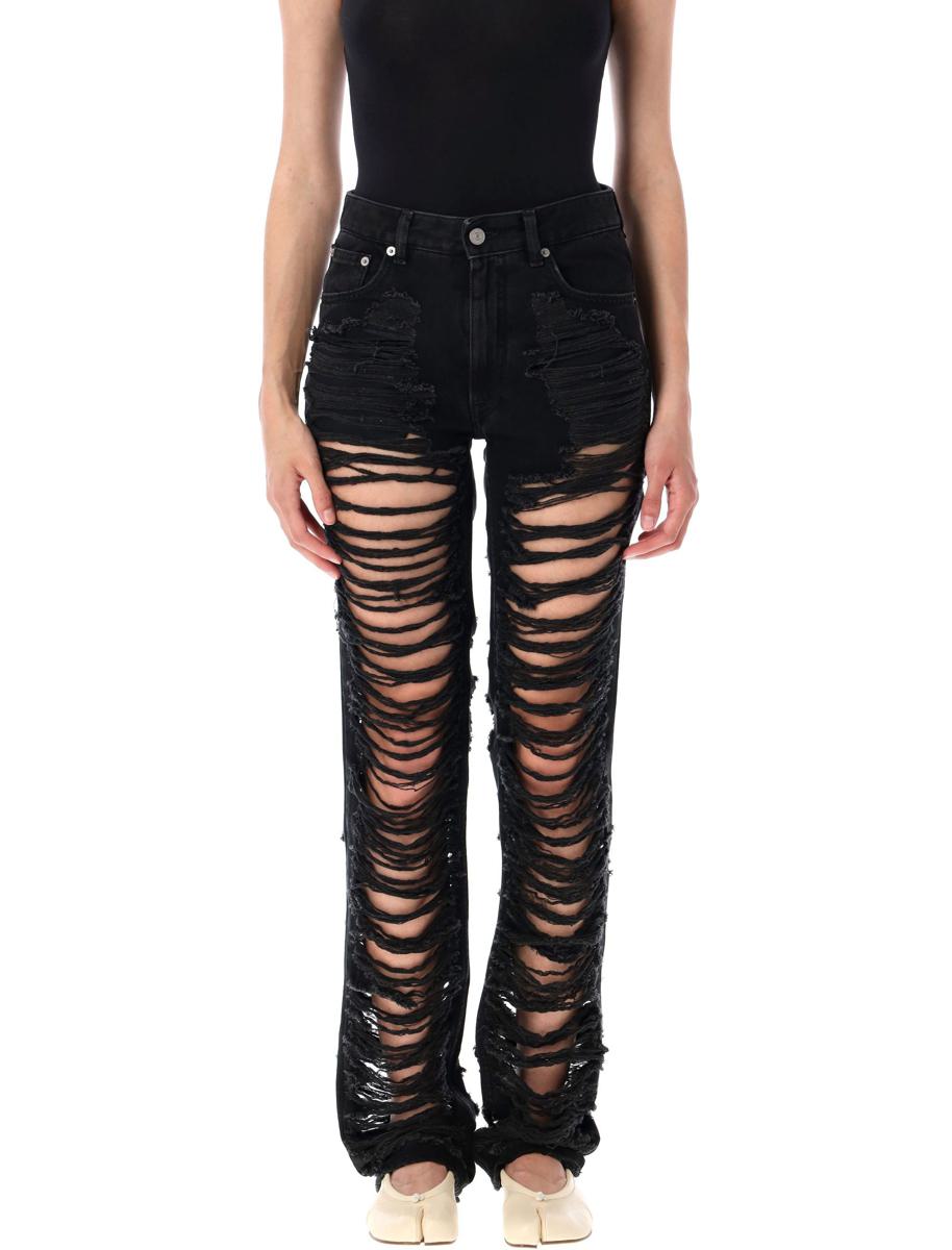 Mm6 Maison Margiela Distressed Slim Fit Jeans