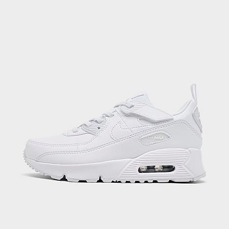 Nike Little Kids Air Max 90 EasyOn Casual Shoes (8C-3Y) in White/Metallic Silver Size: 1