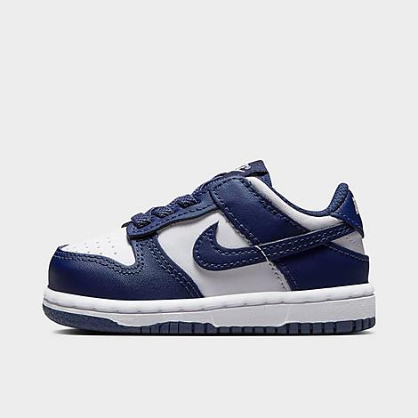 Nike Kids Toddler Dunk Low Casual Shoes in WHITE/MIDNIGHT NAVY- Size: 3.0