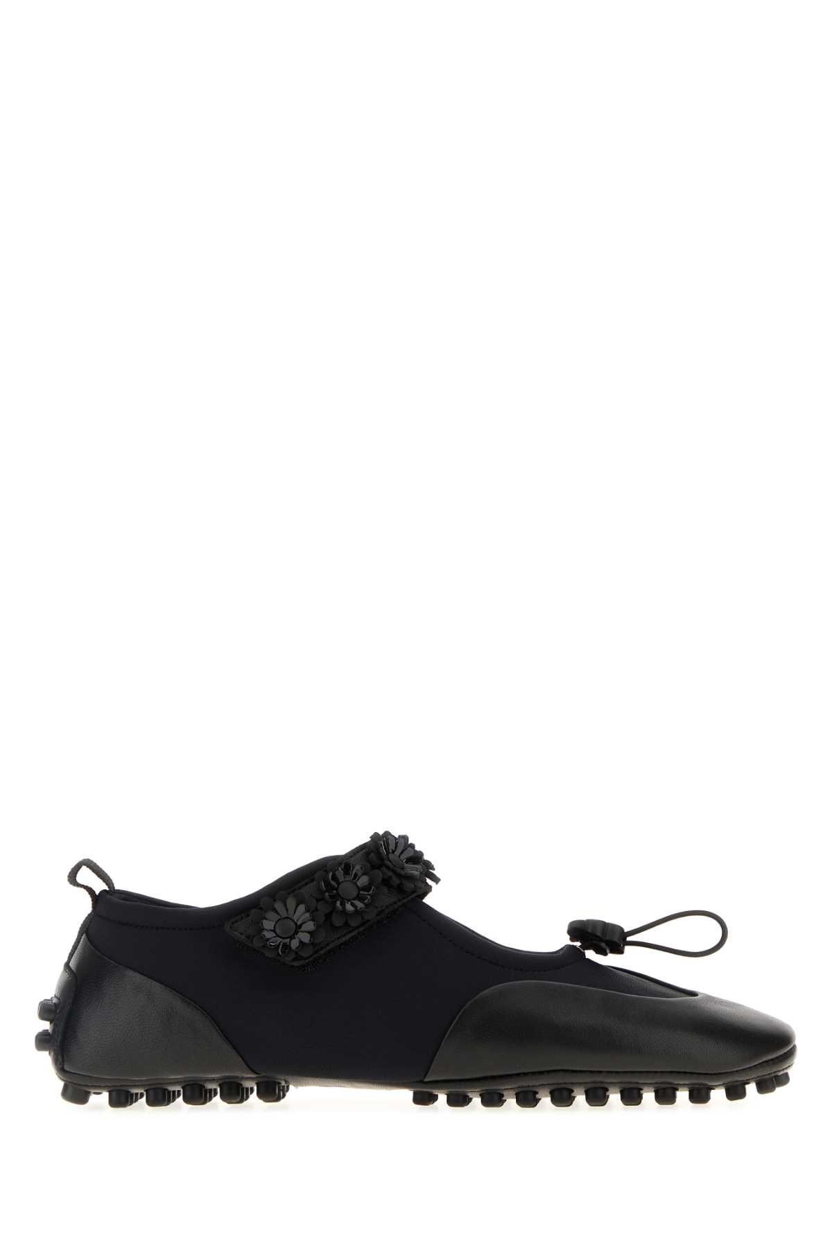 Cecilie Bahnsen Black Leather And Fabric Bess Ballerinas